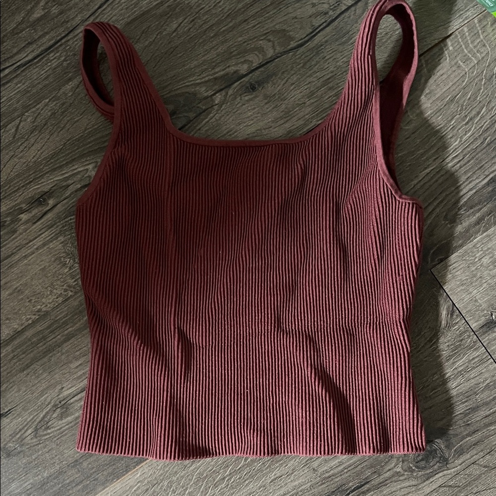 Ribbed Babaton Burgundy Tank Top
